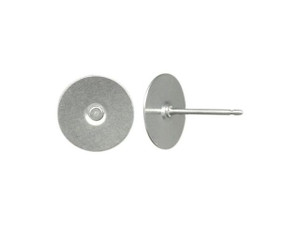 Titanium Earring 9.5mm Post with 10mm Stainless Steel Flat Pad Titanium Earring 9.5mm Post with 10mm Stainless Steel Flat Pad