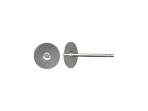 Titanium Earring 9.5mm Post with 6mm Stainless Steel Flat Pad Titanium Earring 9.5mm Post with 6mm Stainless Steel Flat Pad