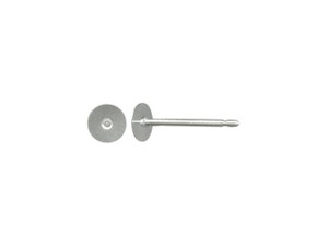 Earring Findings, 11mm Long Post with 4mm Glue On Pad, Titanium