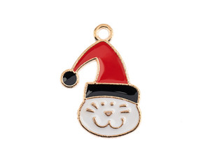Sweet & Petite Holiday Charm 21 x 15mm Santa Cat Sweet & Petite Holiday Charm 21 x 15mm Santa Cat
