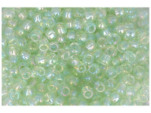 8/0 Toho seed beads, Transparent Rainbow Frosted Olivine, N 180F - 10g –  MayaHoney beads