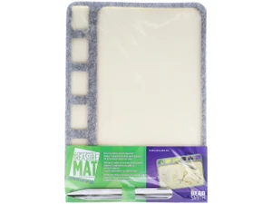 The Beadsmith Treasure Mat Bead Tray, Rectangle with 6 Slots and Scoopeez Bead Scoop 11x8 Inches (1 Set)