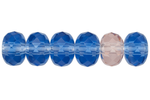 Gem-Cut Rondelle 5 x 3mm : Lt Pink/Blue (50pcs) Gem-Cut Rondelle 5 x 3mm : Lt Pink/Blue (50pcs)