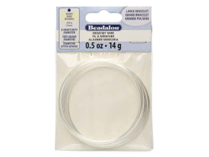 Beadalon Extra Heavy Duty Round Memory Wire Silver-Plated Large Bracelet Beadalon Extra Heavy Duty Round Memory Wire Silver-Plated Large Bracelet