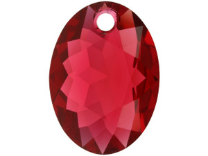 Clearance - Was $4.74 - PRESTIGE 6438 16mm Elliptic Cut Crystal Pendant Scarlet Clearance - Was $4.74 - PRESTIGE 6438 16mm Elliptic Cut Crystal Pendant Scarlet