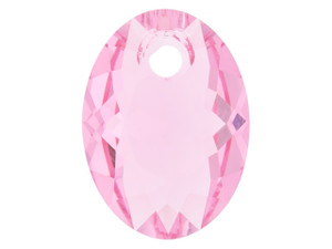 Clearance - Was $3.29 - PRESTIGE 6438 11mm Elliptic Cut Crystal Pendant Rose Clearance - Was $3.29 - PRESTIGE 6438 11mm Elliptic Cut Crystal Pendant Rose