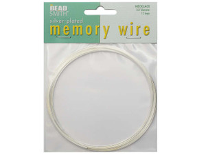 Memory Wire, Necklace Round 3.6 Inch Diameter, 12 Loops, Silver Plated Memory Wire, Necklace Round 3.6 Inch Diameter, 12 Loops, Silver Plated