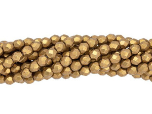 Czech Fire-Polish Bead 4mm ColorTrends Saturated Metallic Ceylon Yellow (50pc Strand) by Starman Czech Fire-Polish Bead 4mm ColorTrends Saturated Metallic Ceylon Yellow (50pc Strand) by Starman