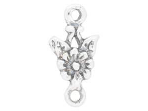 Artbeads Sterling Silver Flower with 2 Leaves Charm with Dangle Artbeads Sterling Silver Flower with 2 Leaves Charm with Dangle