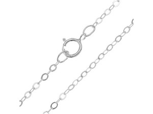 Finished Cable Chain Necklace, Flat Oval Links 2x1.5mm, 18 Inches, Sterling Silver Finished Cable Chain Necklace, Flat Oval Links 2x1.5mm, 18 Inches, Sterling Silver