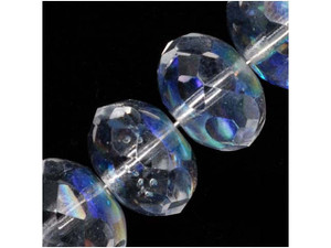Clearance - Was $3.39 - Czech Fire-Polish Glass, Donut Rondelle Beads 11x7mm Crystal AB Clearance - Was $3.39 - Czech Fire-Polish Glass, Donut Rondelle Beads 11x7mm Crystal AB