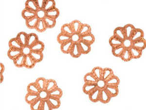 Genuine Copper 6mm Open Petal Flower Bead Caps (10 Pieces)