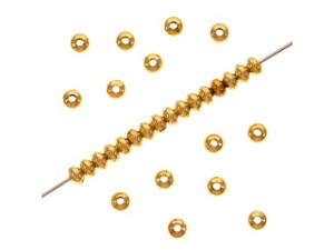 22K Gold Plated Rondelle Beads 3x2mm (144 pcs) 22K Gold Plated Rondelle Beads 3x2mm (144 pcs)