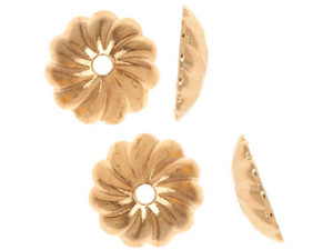 22K Gold Plated Corrugated Fluted Bead Caps 7mm (50 pcs) 22K Gold Plated Corrugated Fluted Bead Caps 7mm (50 pcs)