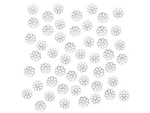 Bright Silver Plated Open Petal Flower Bead Caps 7mm (50 pcs)