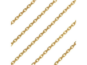 Gold Plated, Delicate Rectangle Cable Chain, 2mm, by the Foot Gold Plated, Delicate Rectangle Cable Chain, 2mm, by the Foot