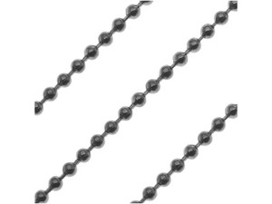Clearance - Was $3.09 - Gun Metal Plated Ball Chain, 1.2mm, by the Foot Clearance - Was $3.09 - Gun Metal Plated Ball Chain, 1.2mm, by the Foot