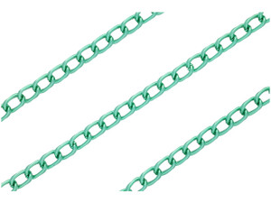 Clearance - Was $0.85 - Green Color Aluminum Curb Chain, 5mm , by the Foot Clearance - Was $0.85 - Green Color Aluminum Curb Chain, 5mm , by the Foot