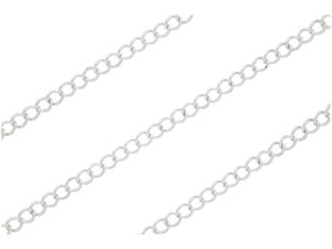 Silver Plated Steel Curb Chain, 5mm, by the Foot