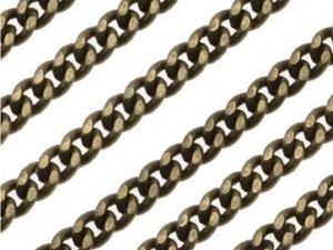 Antiqued Brass Curb Chain, 5mm, Unfinished, by The Foot