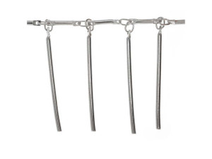 Clearance - Was $1.49 - Charm Chain, Bar Dangles 25mm, Imitation Rhodium Plated, by the Inch Clearance - Was $1.49 - Charm Chain, Bar Dangles 25mm, Imitation Rhodium Plated, by the Inch