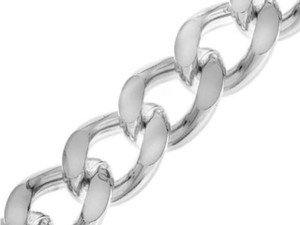 Silver Plated Heavy Filed Curb Chain, 9.5mm (1 inch) Silver Plated Heavy Filed Curb Chain, 9.5mm (1 inch)