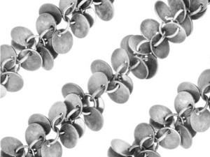 Charm Chain, 6mm Coin Charm, Antiqued Silver Plated, by the Inch Charm Chain, 6mm Coin Charm, Antiqued Silver Plated, by the Inch