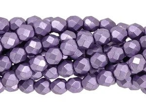 Czech Fire-Polish Bead 6mm ColorTrends Saturated Metallic Crocus Petal (25pc Strand) by Starman Czech Fire-Polish Bead 6mm ColorTrends Saturated Metallic Crocus Petal (25pc Strand) by Starman