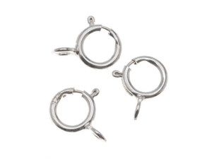 Spring Ring Clasps, Round with Closed Ring 5mm, Sterling Silver (10 Pieces) Spring Ring Clasps, Round with Closed Ring 5mm, Sterling Silver (10 Pieces)