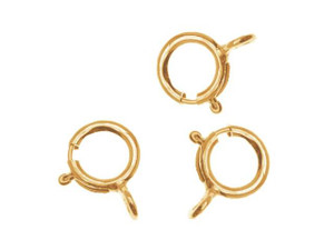 Spring Ring Clasps, Round with Open Ring 5mm, 14K Gold-Filled (10 Pieces) Spring Ring Clasps, Round with Open Ring 5mm, 14K Gold-Filled (10 Pieces)