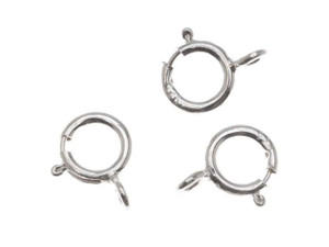 Spring Ring Clasps, Round with Open Ring 5mm, Sterling Silver (10 Pieces) Spring Ring Clasps, Round with Open Ring 5mm, Sterling Silver (10 Pieces)