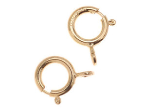 Spring Ring Clasps, Round with Open Ring 5.5mm, 14K Gold-Filled Spring Ring Clasps, Round with Open Ring 5.5mm, 14K Gold-Filled