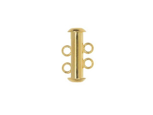 Magnetic Clasps, 2-Strand Slide Tube 17x4mm, Gold Plated (1 Set) Magnetic Clasps, 2-Strand Slide Tube 17x4mm, Gold Plated (1 Set)