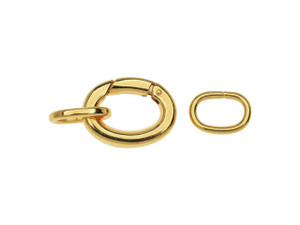 Lobster Clasps, Oval with 2 Jump Rings 20x15mm, Gold Plated (1 Set) Lobster Clasps, Oval with 2 Jump Rings 20x15mm, Gold Plated (1 Set)