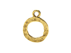 Nunn Design Toggle Clasps, Hammered Toggle Ring 17mm, Antiqued Gold (1 Piece)