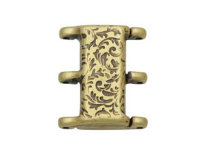 Cymbal Magnetic Clasps for 8/0 Delica & Round Beads, Nisidia III, Rectangle 16x20mm,  1 Set, Antiqued Brass Plated Cymbal Magnetic Clasps for 8/0 Delica & Round Beads, Nisidia III, Rectangle 16x20mm,  1 Set, Antiqued Brass Plated