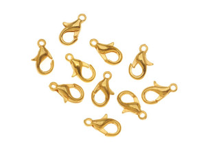 Lobster Clasps, Curved 9.5mm, Gold Plated (10 Pieces) Lobster Clasps, Curved 9.5mm, Gold Plated (10 Pieces)