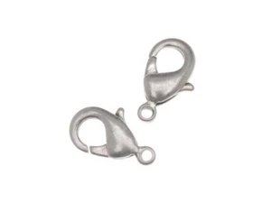 Lobster Clasps, Curve 12mm, Antiqued Silver Plated (6 Pieces)