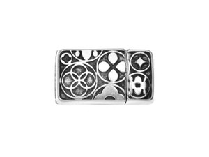 Magnetic Clasps, Rectangle with Celtic Symbols 22.7x13mm, Fits 10mm Flat Cord, Antiqued Silver Plated (1 Set) Magnetic Clasps, Rectangle with Celtic Symbols 22.7x13mm, Fits 10mm Flat Cord, Antiqued Silver Plated (1 Set)