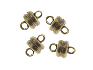 Magnetic Clasps, Round 6x4.5mm, Antiqued Brass Plated (1 Set) Magnetic Clasps, Round 6x4.5mm, Antiqued Brass Plated (1 Set)