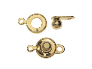 Ball and Socket Clasps, Round 12.5mm, Gold Plated (1 Sets)