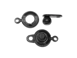 Ball and Socket Clasps, Round 12.5mm, Gunmetal (2 Sets)