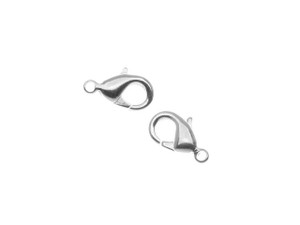 Nunn Design Lobster Clasps, Curve 12mm, Silver Plated