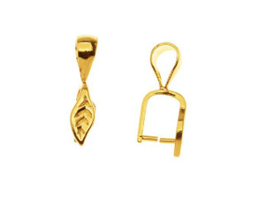 Gold Plated Brass Swinging 2-Part Pinch Bails For Pendants 19mm (2 Pieces)  