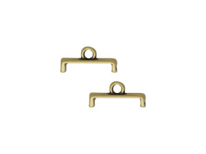 Cymbal Bead Endings for 11/0 Delica & Round Beads, Topolia II, 5.5x11.5mm, Antiqued Brass Plated