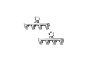 Cymbal Bead Endings for SuperDuo Beads, Rozos IV, 8x15mm, Antiqued Silver Plated (2 Pieces) Cymbal Bead Endings for SuperDuo Beads, Rozos IV, 8x15mm, Antiqued Silver Plated (2 Pieces)