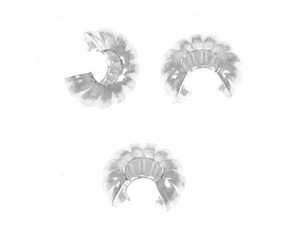 Crimp Bead Covers, Fluted 4mm, Silver Plated (144 Pieces) Crimp Bead Covers, Fluted 4mm, Silver Plated (144 Pieces)