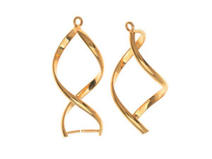 Pinch Bail for Earrings or Pendants, Single Twist, 32mm, Gold Plated (2 Pieces) Pinch Bail for Earrings or Pendants, Single Twist, 32mm, Gold Plated (2 Pieces)