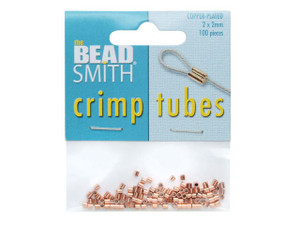 The Beadsmith Crimp Beads, Tube 2x2mm, Copper Plated (100 Pieces) The Beadsmith Crimp Beads, Tube 2x2mm, Copper Plated (100 Pieces)