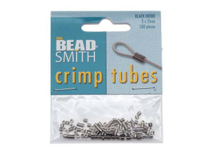The Beadsmith Crimp Beads, Tube 2x2mm, Black Ox / Gunmetal (100 Pieces) The Beadsmith Crimp Beads, Tube 2x2mm, Black Ox / Gunmetal (100 Pieces)